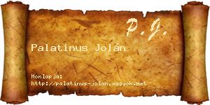 Palatinus Jolán névjegykártya